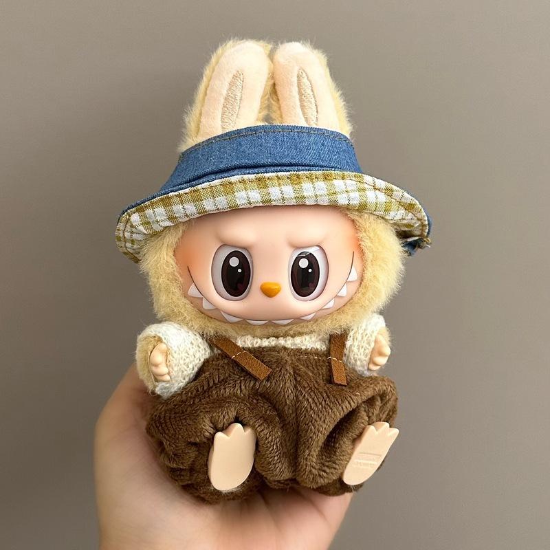 15/17cm Labubu Clothes Fashion Overalls Labubu Idol V1 V2 Dolls Clothing Accessories  Plush Doll Universal Holiday Gift In Stock