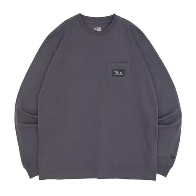 Cotton Pocket Tee Graphite Grey Plain 14508001 N139LG088 L/S
