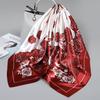 91 imitation silk gradual change rose printing square scarf silk scarf women's air-conditioned room travel photo sunscreen shawl scarf