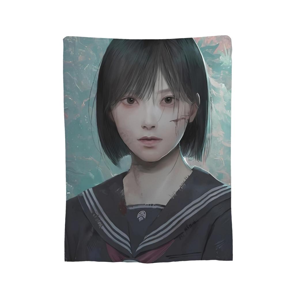 Silent Hill F Game Hinako Blanket Velvet Print  Multi-function Super Soft Throw Blankets for Home Bedroom Plush Thin Quilt