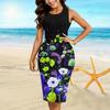 Women's Dress Sling Summer Black Daisy Print Dresses Tight Sleeveless Slim Fit Sexy Fashion Top Clothing
