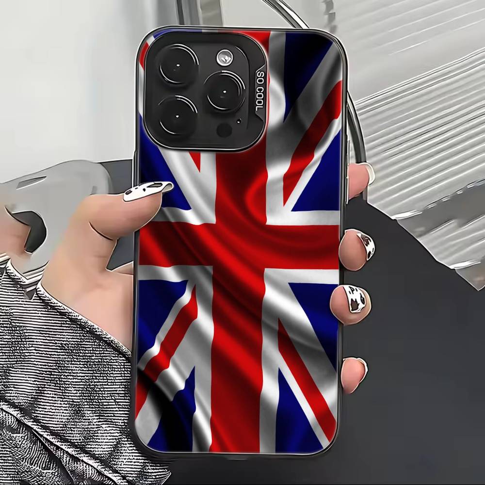 England F-Flag Football Spiele Handyhülle Für iPhone 17,16,15,14,13,12,11 Plus,Pro Max,XS,Farbig Versilberte Innenabdeckung