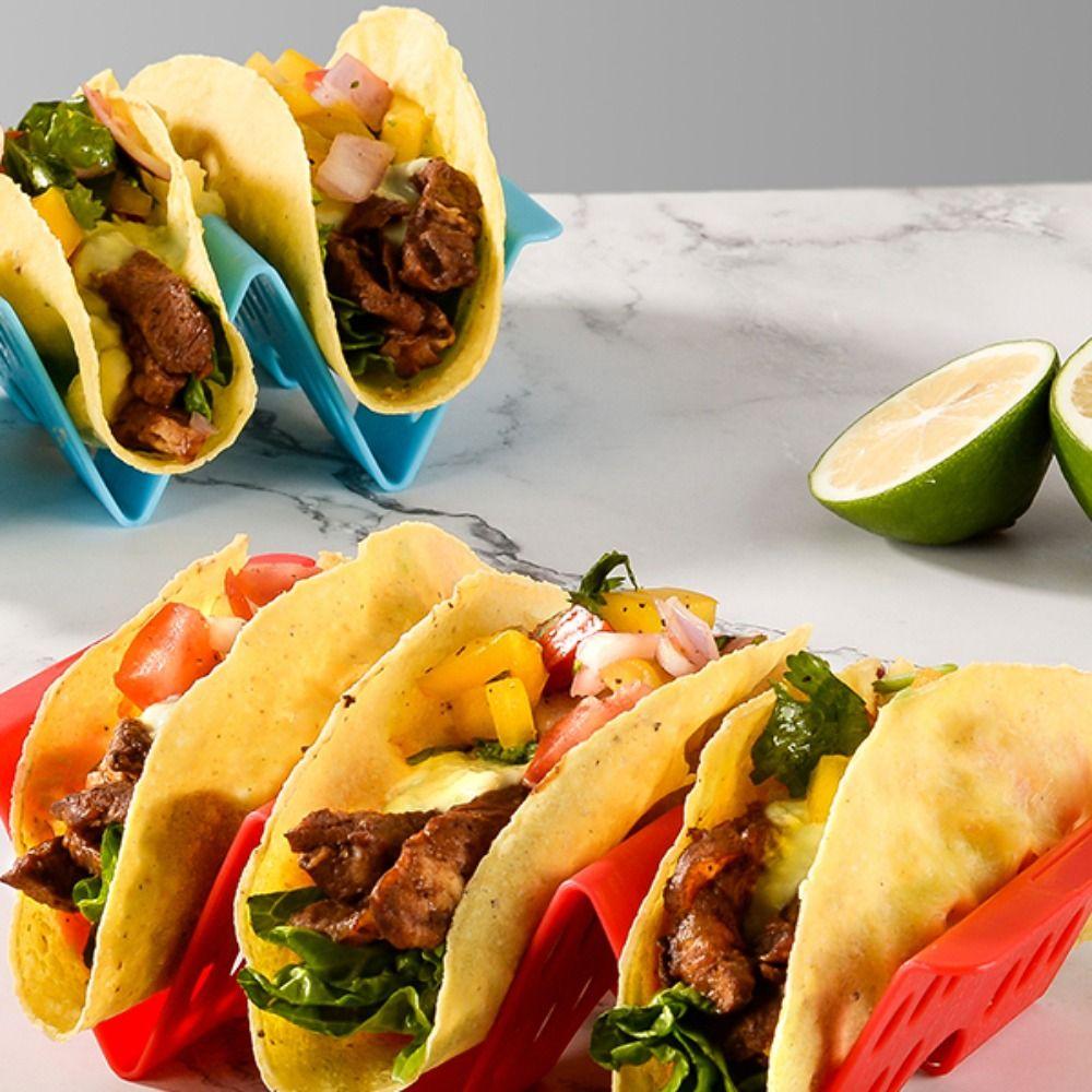 4Pcs Plastic Taco Holders Wave Shape Mexican Pancake Stand Creative Food Pallet  Tortilla