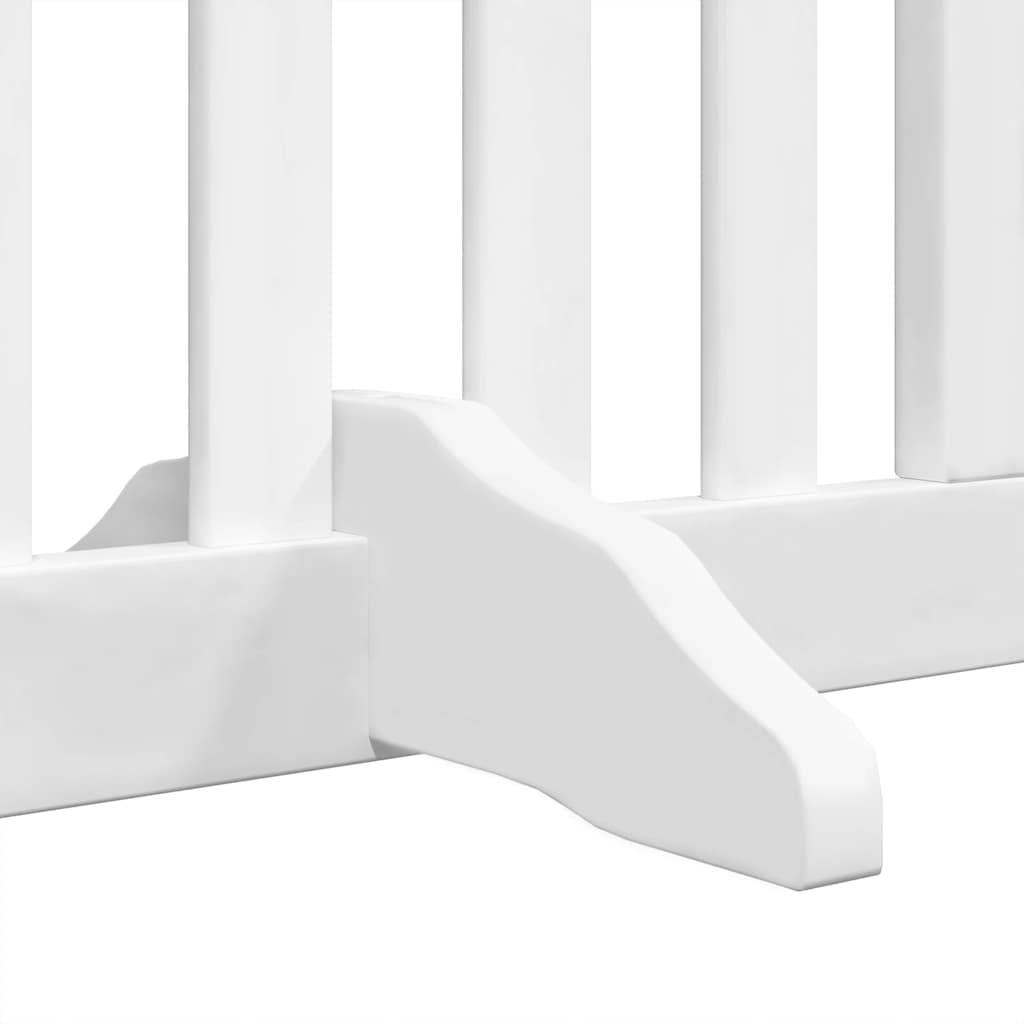 6 Piece Foldable White Dog Gate 480 cm Poplar Wood