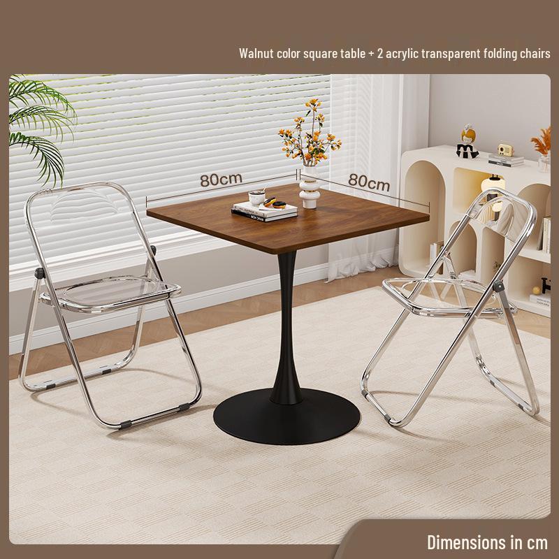 Compact Round Table: Ideal for Balcony, Living Room, or Business Meetings