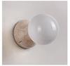 Cream Stone Wall Lamp - Mid-Century Japanese Design for Bedroom & Living Room