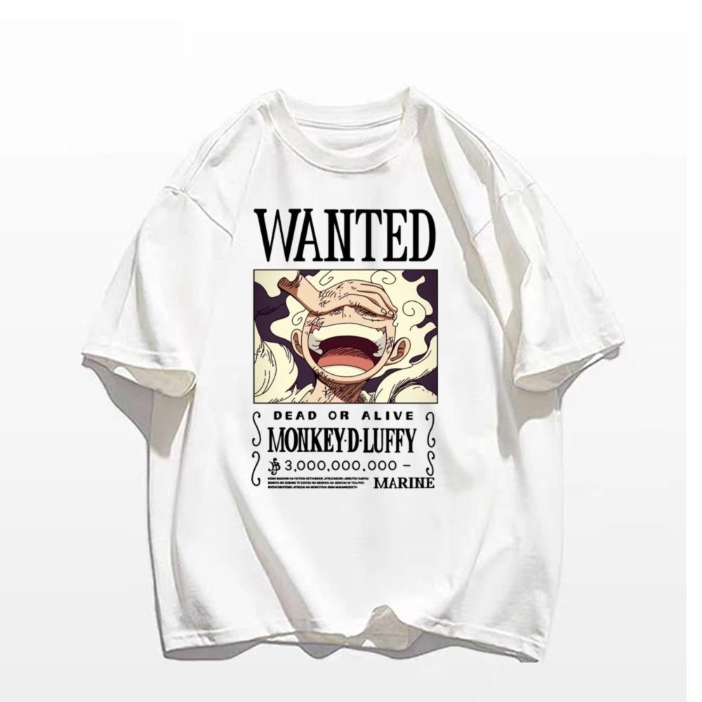 ONE PIECE Nika Luffy Bieg 5 Anime Mężczyźni Kobiety Letnia Koszulka Rekreacja Fitness Luźna Oversize Wygodna Bawełna Krótkie Rękawy Góra