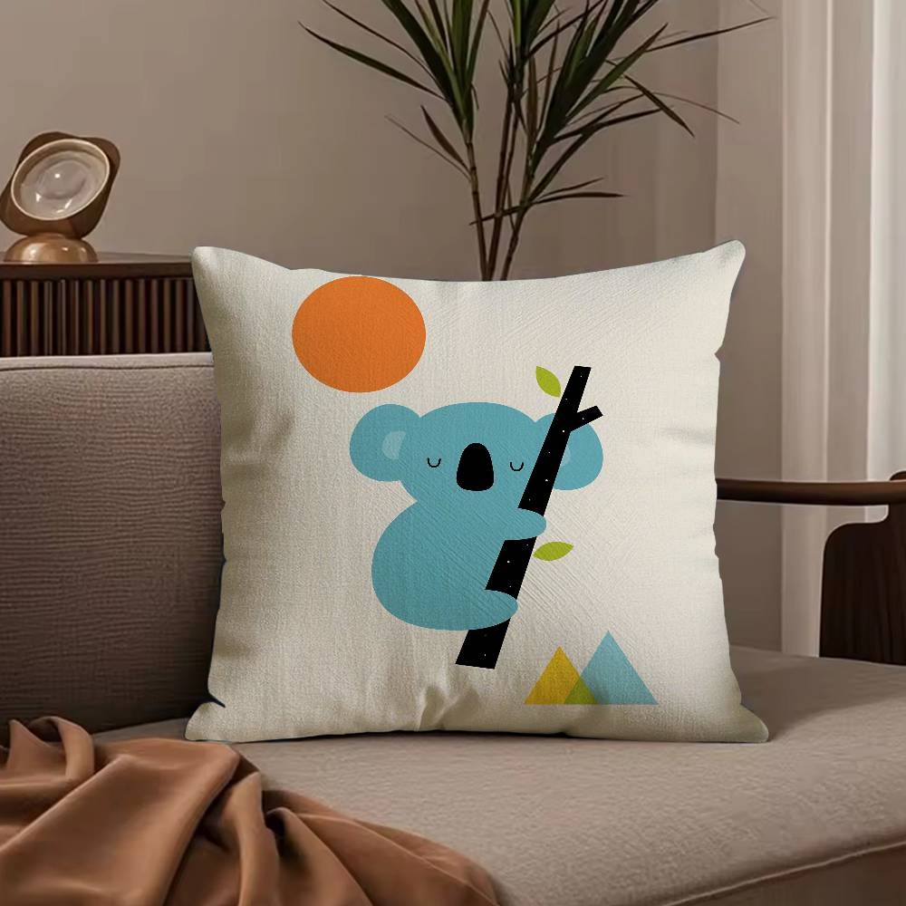 Nordic Modern Anime Pillow Case Anti-dustmite Pillowcase Invisible Zipper Silky Short Plush Sofa Cushion Cover