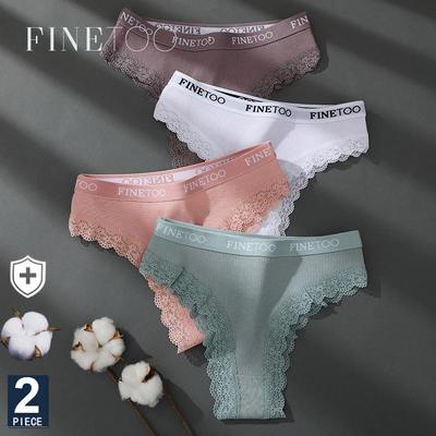 2 Teile/satz frauen Baumwolle Höschen Mädchen Brief Thongs Brasilianische Pantys Sexy Spitze Unterwäsche Für Frau Dessous Bikini Panty
