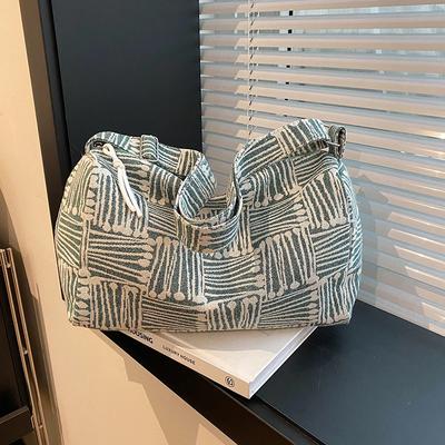 Bolsa transversal bolsa de tecido grande capacidade feminina outono/inverno nova bolsa de lona versátil bolsa tote estilo preguiçoso