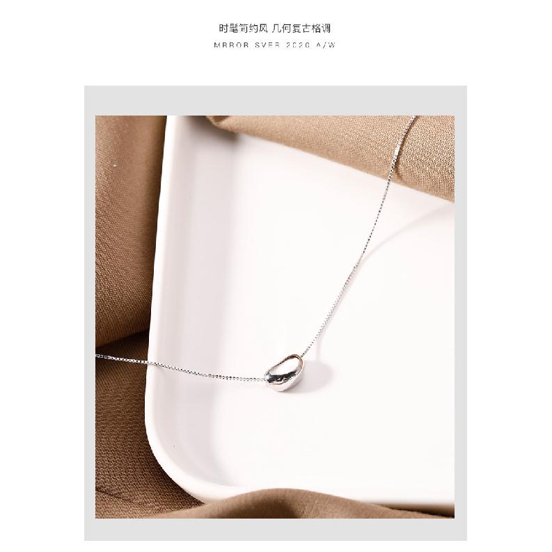 925 Sterling Silver Necklace Pendant Soybean High Quality Fashion Jewelry For Women Chains Wedding Birthday GiftGood product