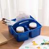 6Pcs/Set 3 Compartments Stationary Storage Basket Stackable Divided Basket Bin  For Paint Brushes
