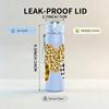1PC Leopard Buffalo Plaid Heart Combo 750ml Color Plastic Sports Water Bottle Leakproof Flip Straw Lid Suitable for Sports Office Home Use