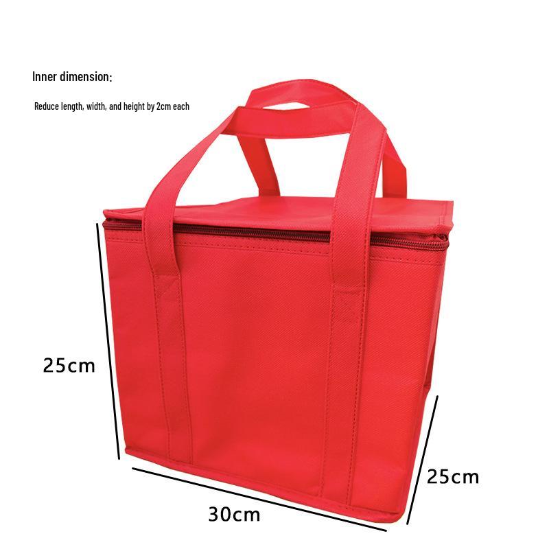 Large Capacity Double Zipper Insulated Picnic Ice Pack Bag – Black Non-woven Fabric