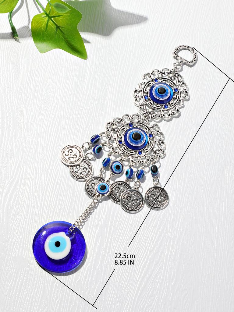 Boho Evil Eye Hanging Wall Decor Metal Pendant Wall Art Hanging Ornament Gothic Home Decor Garden Wind Chimes Outdoor Decoration