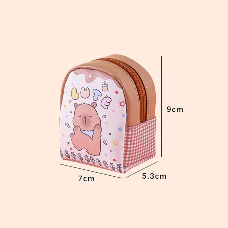 Creative Zipper Capybara Coin Purse Keychain Portable Kawaii Storage Bag  Cute Lipstick Bag Simple Earphone Bag Gifts