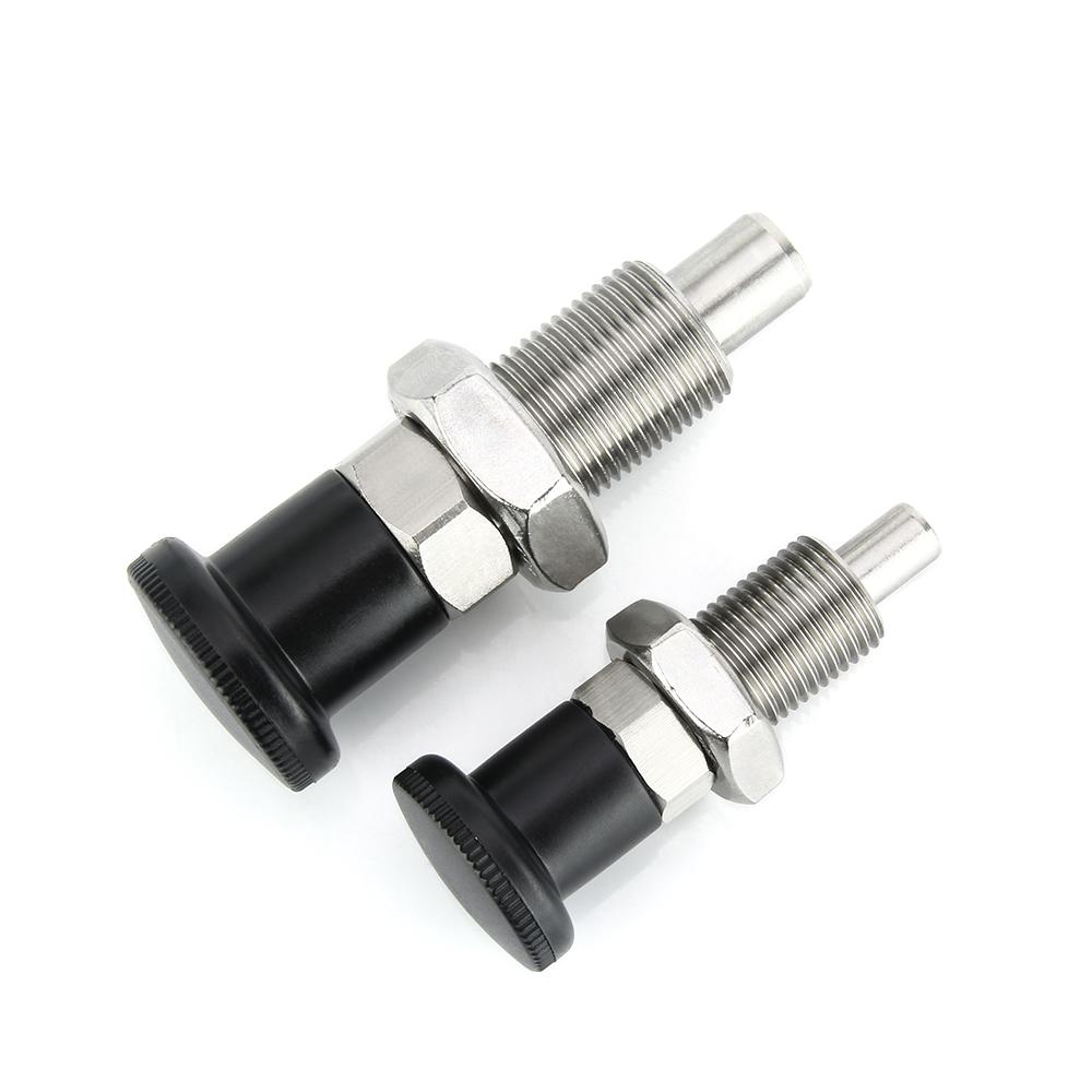 M8 M10 M12 M16 M20 M24 Fine Thread Black Self Locking Index Bolts Plastic Knob Stainless Steel Indexing Plunger With Nut