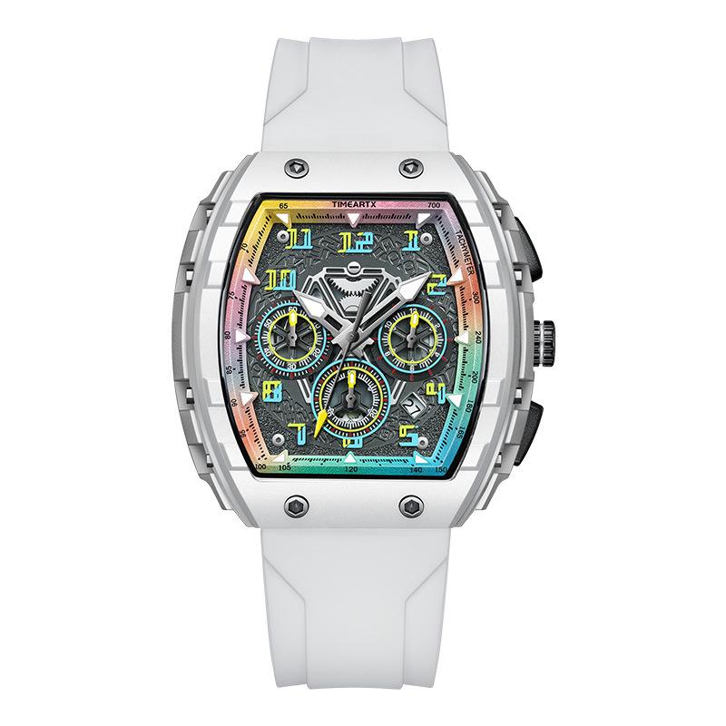 TIMEARTX Herren Multifunktions-Quarz-Uhr: Leuchtendes, Wasserdichtes Silikonarmband Modeaccessoire