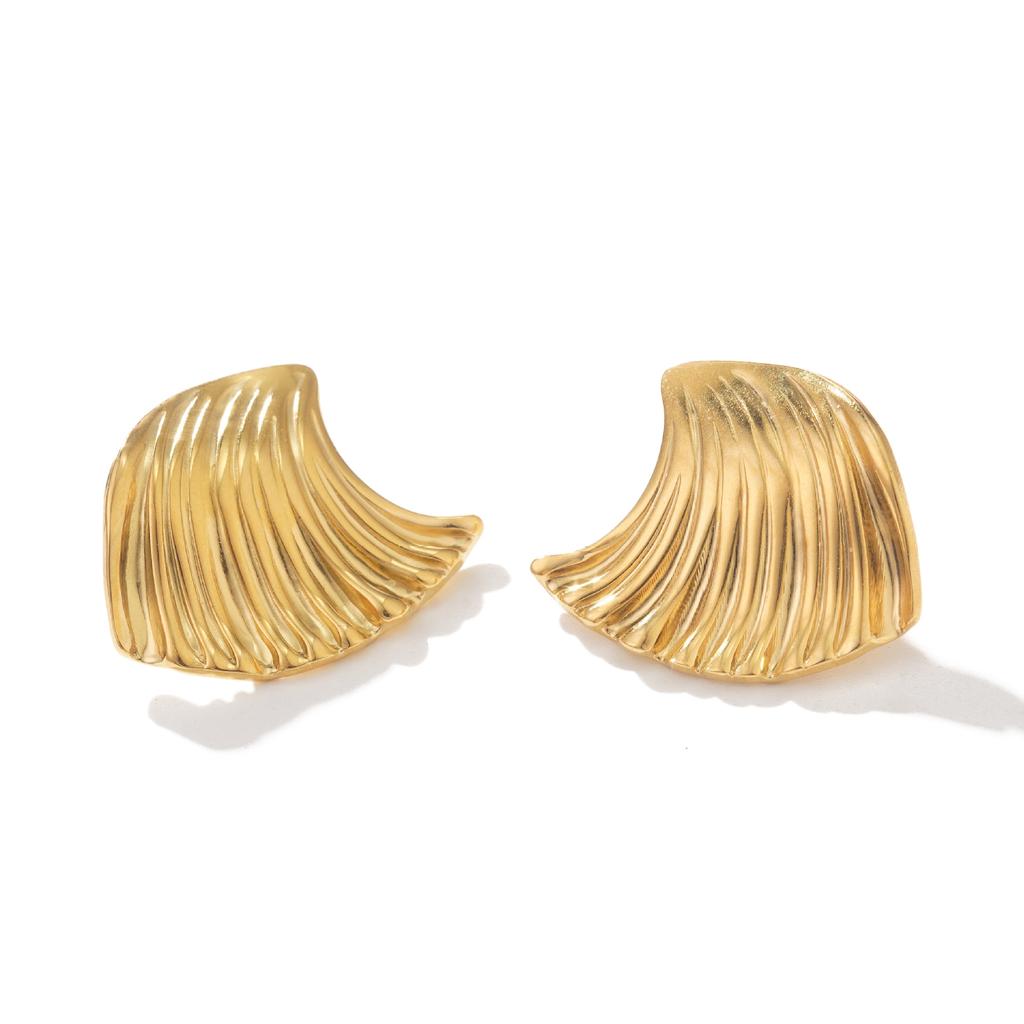 European and American stainless steel circle earrings, personalized high-end ins earrings, titanium steel earrings, contrasting color and