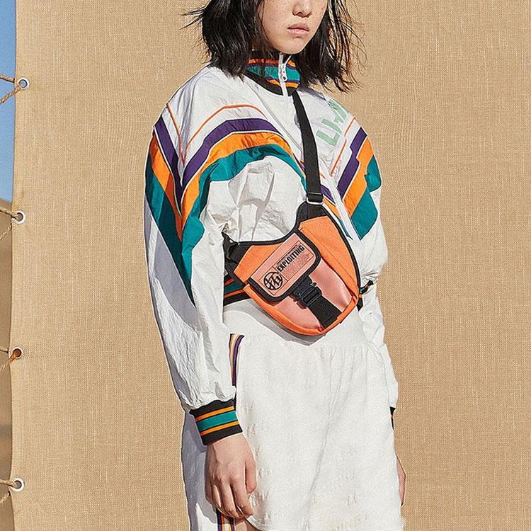 Li Ning Sports Fashion Series Logo Print Color Block Woven Stand Collar Jacket Women Jacket White AJDQ476-1