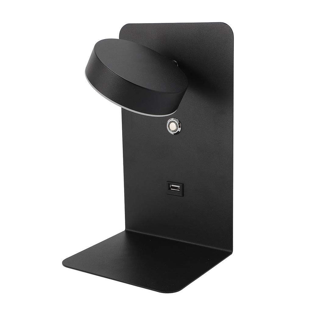LED Plug In Wall Light with Switch and USB Charging Port Modern Rotatable Reading Lamp for Dormitory