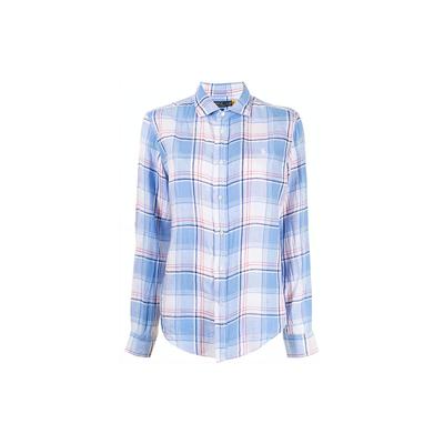 Polo FW21 Kostkovaná košile s dlouhým rukávem Dámské košile Modrá 211827695-005