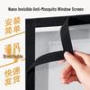 Nano Mesh Breathable Mosquito-Proof Window Screen with Velcro Easy Installation, Self-Adhesive, Hole-Free Design for Home.