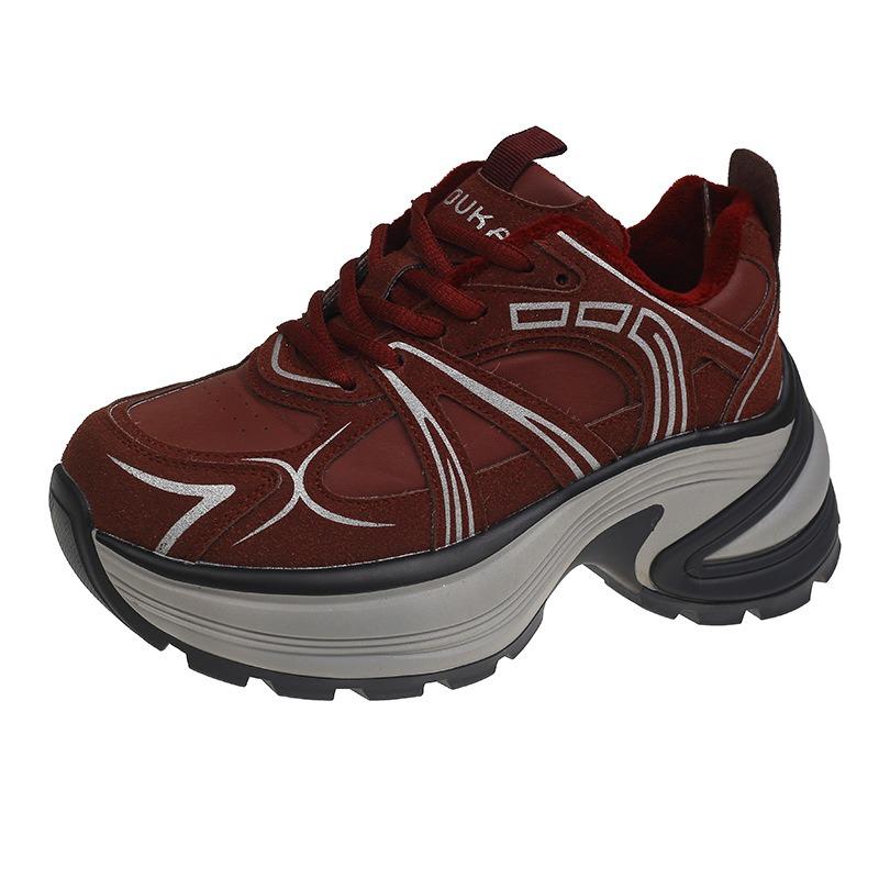 New platform cotton shoes women's autumn and winter casual sports velvet dad shoes