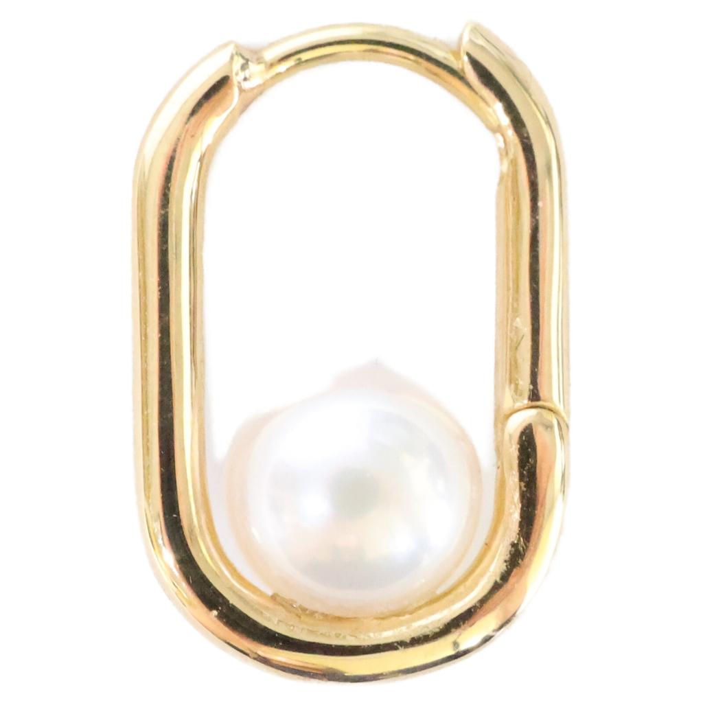 HIROTAKA [Ausgezeichneter Zustand] MH30GPEC K18 MANHATTAN Oblong Akoya Perlen Creolen, Einzelohrring Größe M GelbgoldGebraucht