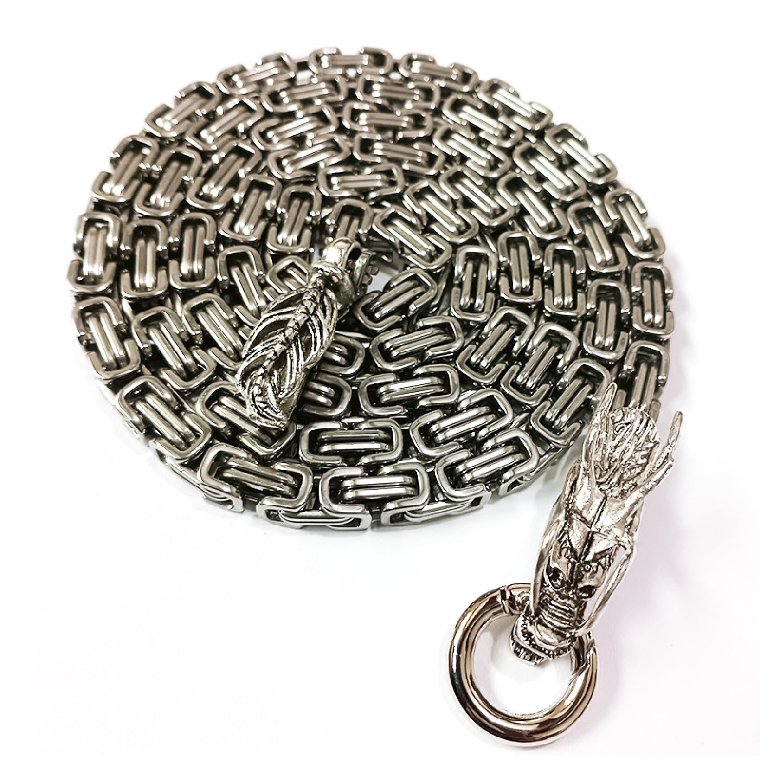 

Bracelet Weapon Keel Bracelet Stainless Steel Whip Dragon Hidden Weapon EDC Necklace Chain [CAWKAY] Self-Defense (Silver) срібний