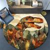 T-Rex Dinosaur Round Area Rug,Carpet Rug for Living Room Bedroom Sofa Playroom Decor,Non-slip Floor Mat