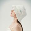Allincomplete Pearl Crinkle Bucket Hat White