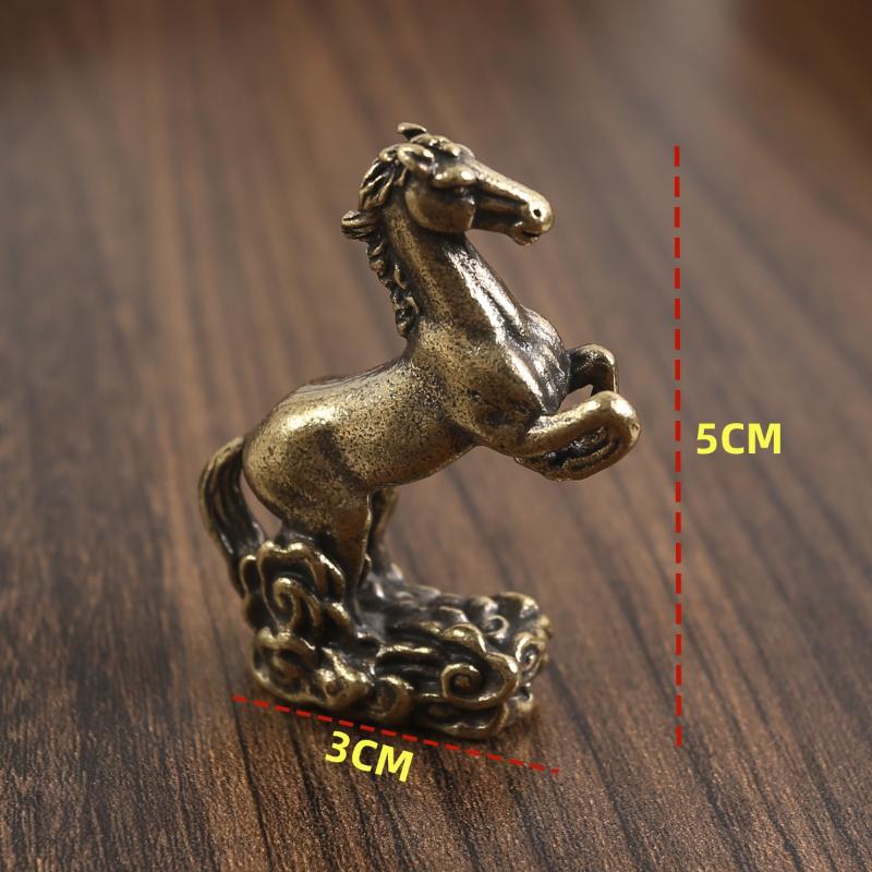 1Pcs Instant Fortune And Success Ornament Brass Horse Zodiac Wealth Attracting And Protecting Home Decor Chinese  Year Gifts