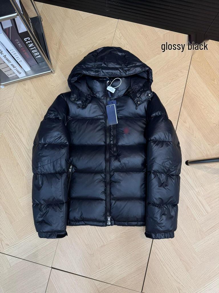 Klasická Unisex péřová bunda Polo s výšivkou a odnímatelnou kapucí
