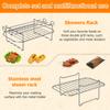 Stainless Steel Air Fryer Rack Steaming Racks Barbecue Sticks Air Fryer Tools Baking Bread Holder BBQ Gril Cooker Accessories