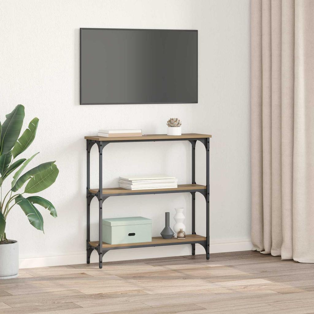 Artisan Oak Console Table 75 X 22.5 X 75 Cm Particleboard
