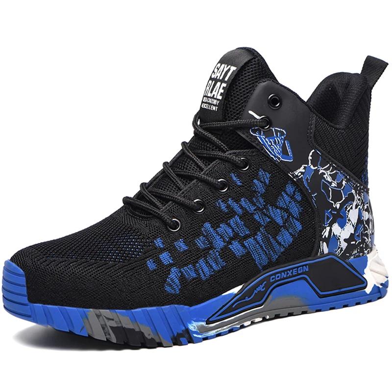 Fashion Work Safety Boots Men Work Shoes Steel Toe Safety Shoes Men Lightweight Indestructible Boots Anti-puncture Work Sneakers Male