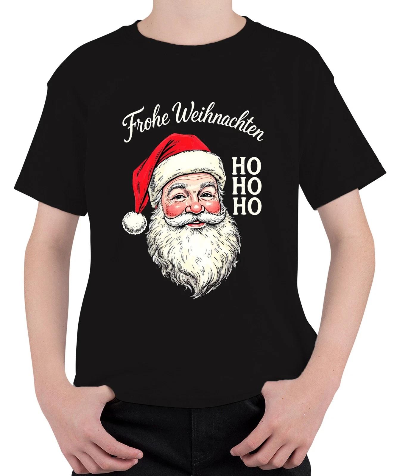 Frohe Weihnachten Weihnachtsmann HO HO HO Retro Nikolaus Geschenk Unisex Kinder L