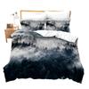 Mountain Bedding Set Forest Duvet Cover Queen/King Size,Nature Scene Grey Trees Art Folk Style 2/3pcs Polyester Comforter Cover