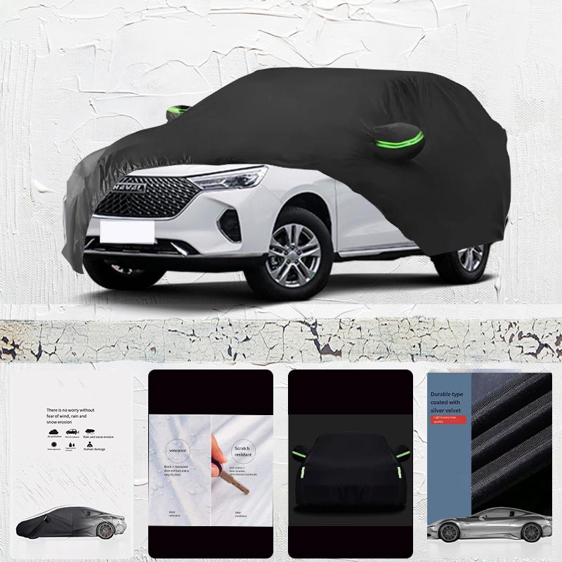 For Haval M6 Fit Outdoor Protection Full Car Covers Snow Cover Sunshade Waterproof Dustproof Exterior Car Cover Black