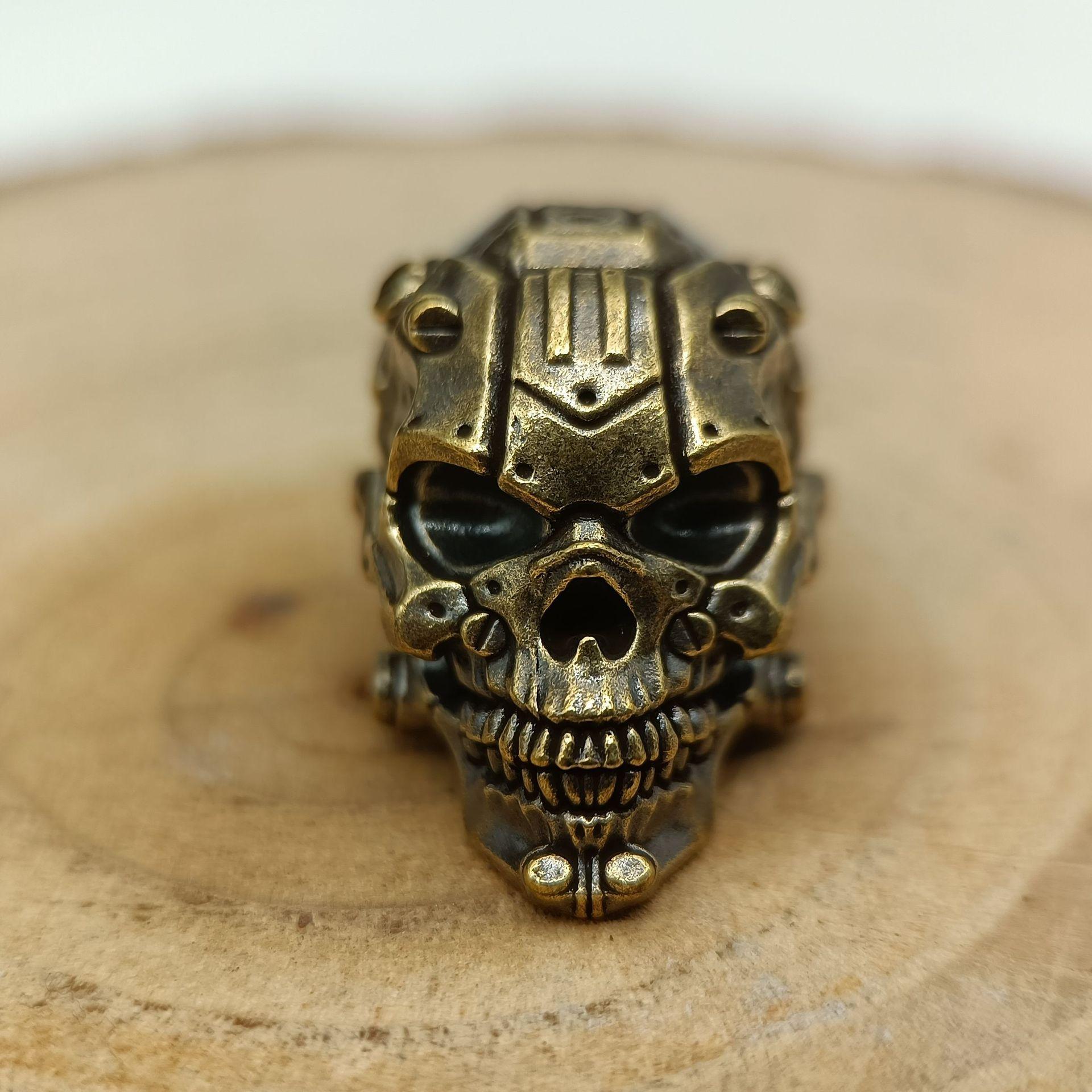 

Механическая голова черепа латунные бусины для ножа DIY плетеный браслет шнурок подвеска брелок аксессуары подвески шармы 1pcs