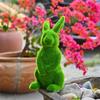 Easter Flocked Bunny Figurine, Garden And Patio Resin Craft, Flocked Bunny Ornament