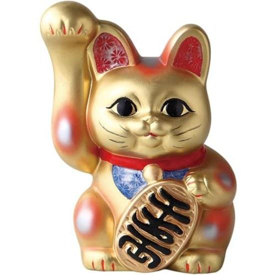 Maneki Neko Shofuku No. 4 Gold Ceramic Tokoname Ware Made Japan