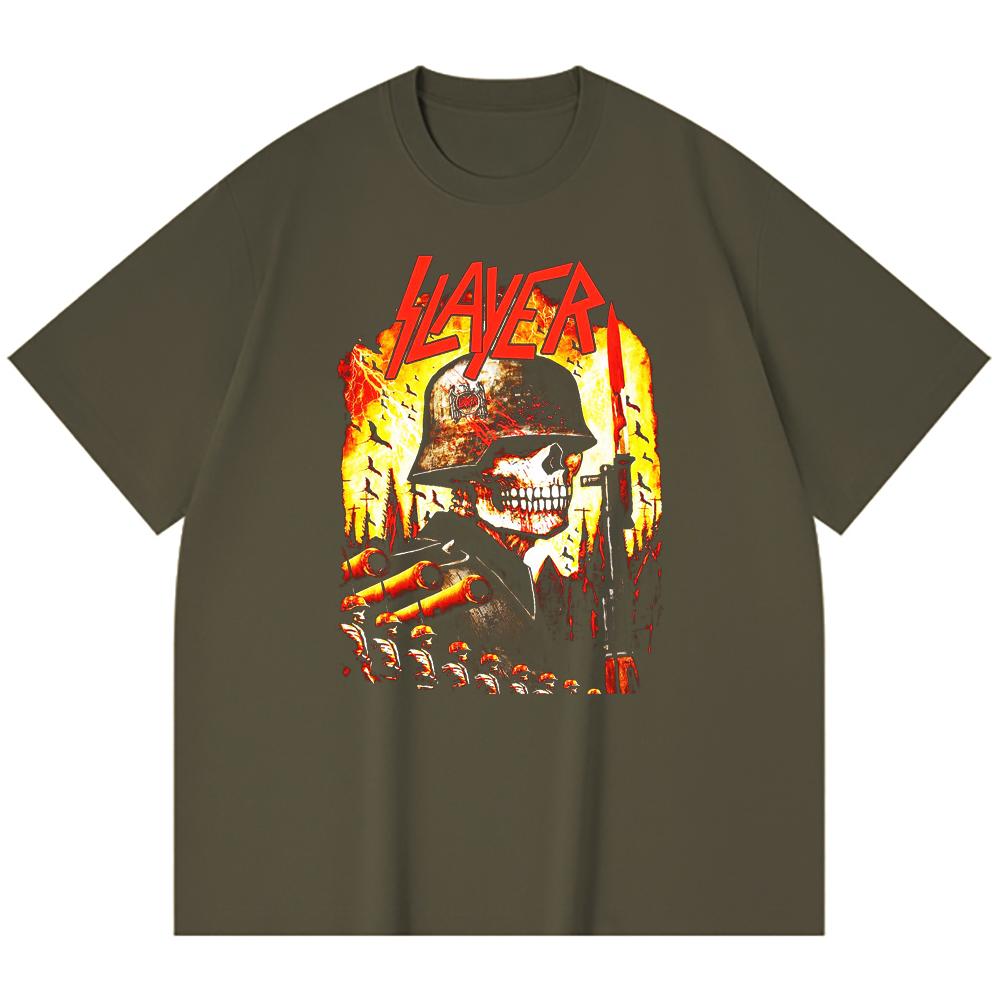 T-shirt Heavy Metal 100% Cotone 230 Gsm Stampa Band Rock Musica Popolare Unisex T-shirt Pesante in Cotone