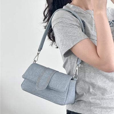 New Denim Bag Old High-end Baguette Shoulder Bag Women's Niche Design Leather Underarm Bag Women