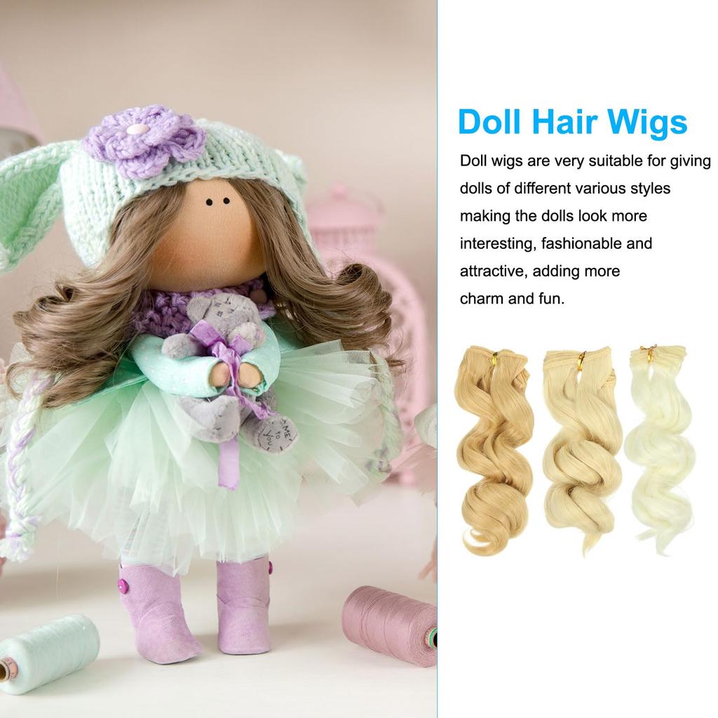 PATIKIL Set of 15cm Doll Hair Soft Synthetic Wavy Doll Doll Hair Extensions Accessories for Doll Making and DIY Multicolor 13 5-Piece Wefts, Wigs,