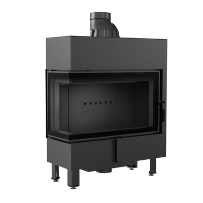 Steel Fireplace KRATKI LUCY SLIM Left 10 kW Ø 160 Black Thermotec