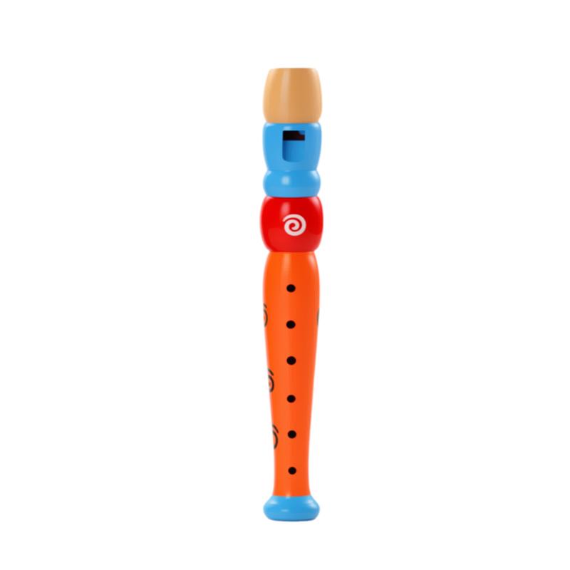 1PC 20cm Wooden Flute Colorful Children Music Instrument Trumpet Buglet Hooter Educational Learning Musical Toys for Kids TMZ