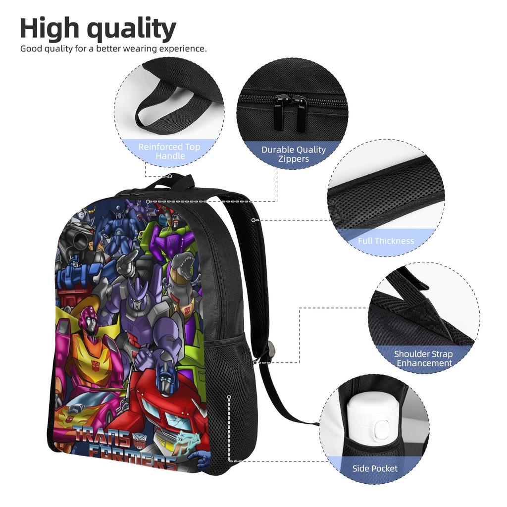 Transformered Cartoon Backpack 3d Printing College Backpacks Boy Girl Fun School Bags Colorful Big Rucksack