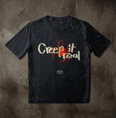 Creep It Real T-Shirt | Horror Script Typography, Halloween Tee, Edgy Autumn Streetwear